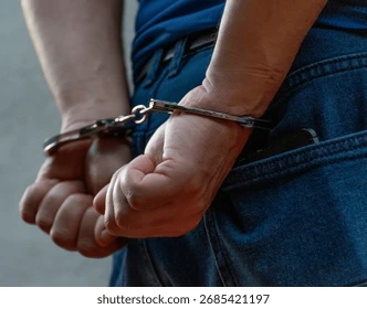 detailed-view-metal-handcuffs-on-260nw-2685421197